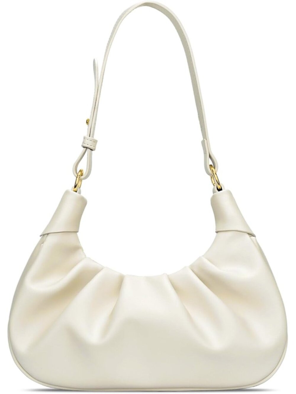 Shoulder Bag Crescent Handbag Ruched Purse Underarm Bag Mini Hobo for Women,Deta